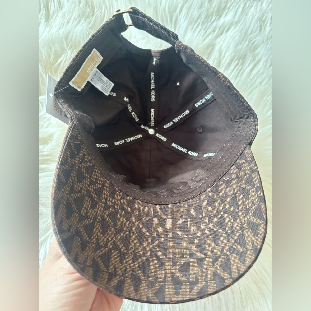 Michael Kors Brown MK Logo Baseball Cap - Picture 6 of 11